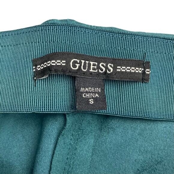 GUESS Maya Faux Suede Leggings Sz Small Turquoise - Picture 5 of 7